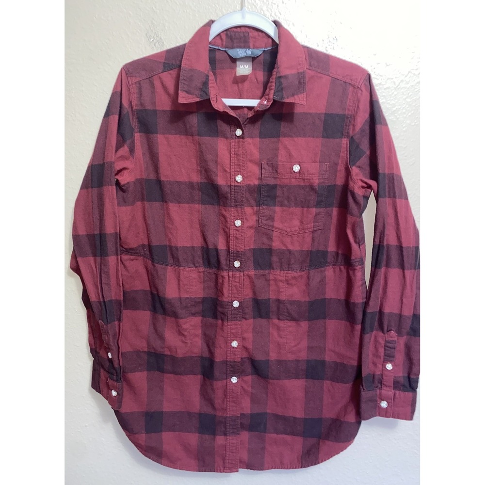 Mountain Hardwear Top Isabel Long Sleeve Tunic Flannel Medium Red Plaid